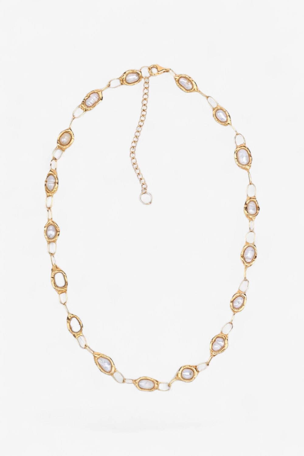 Pearl Chain Necklace in Gold