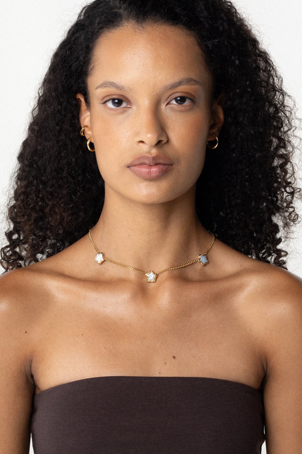 Pearl Star Necklace in Gold