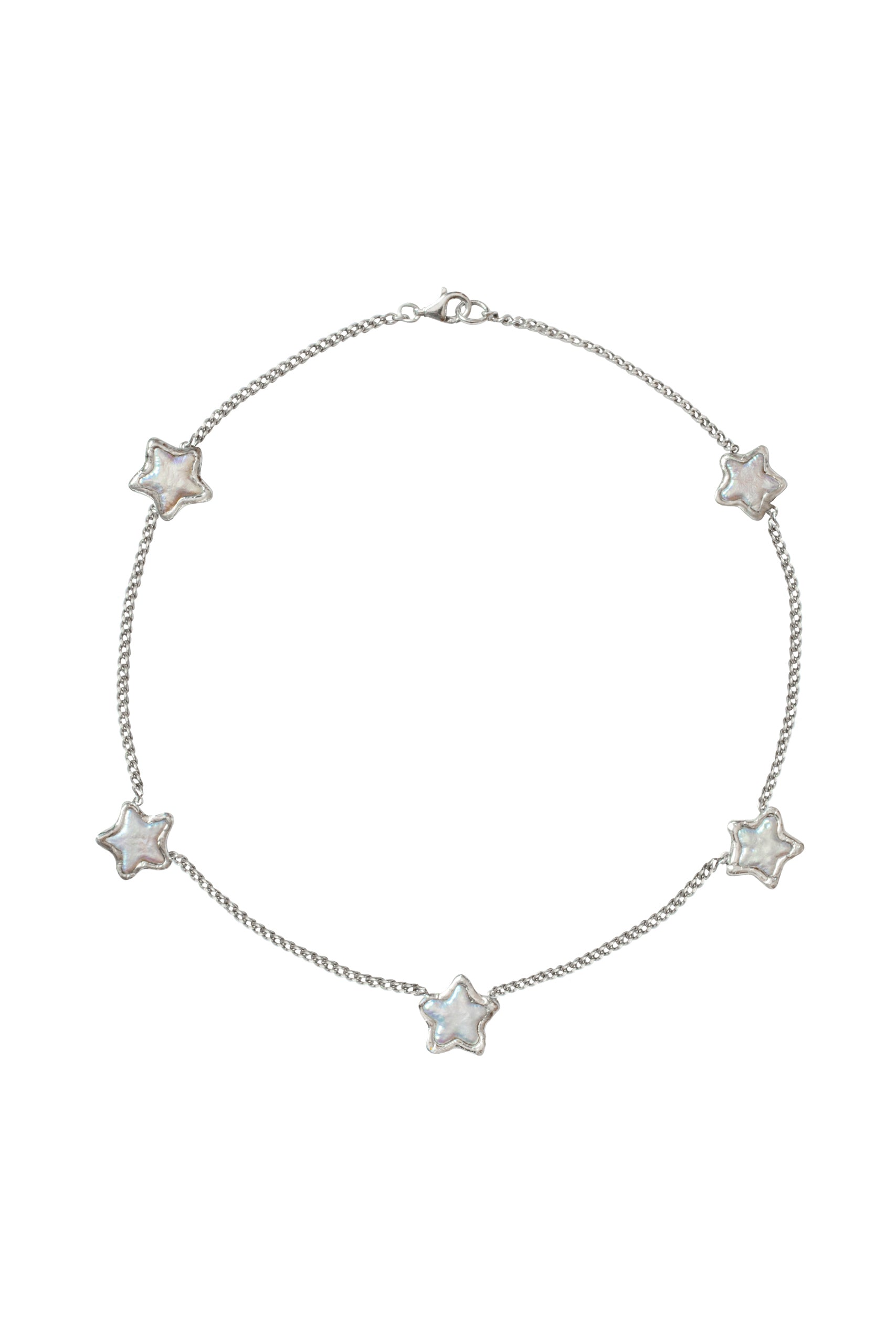 Pearl Star Necklace in Silver