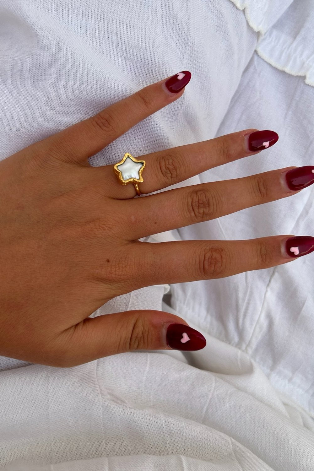 Pearl Star Ring in Gold