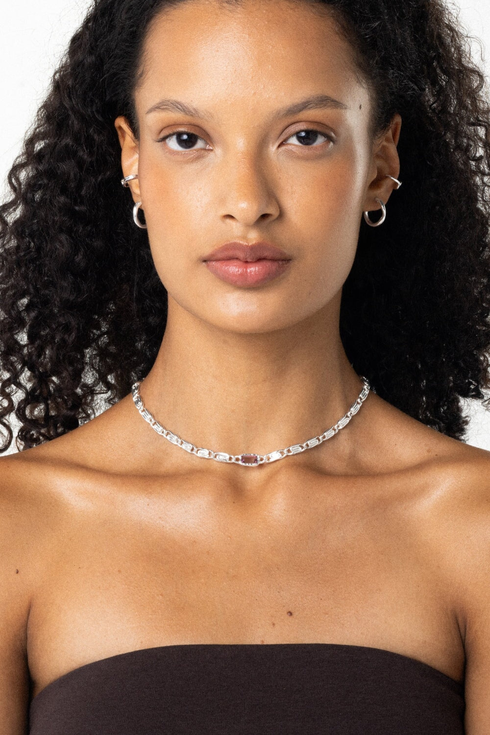 Spiral Pink Topaz Necklace