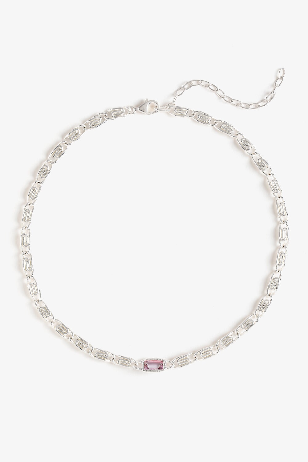 Spiral Pink Topaz Necklace
