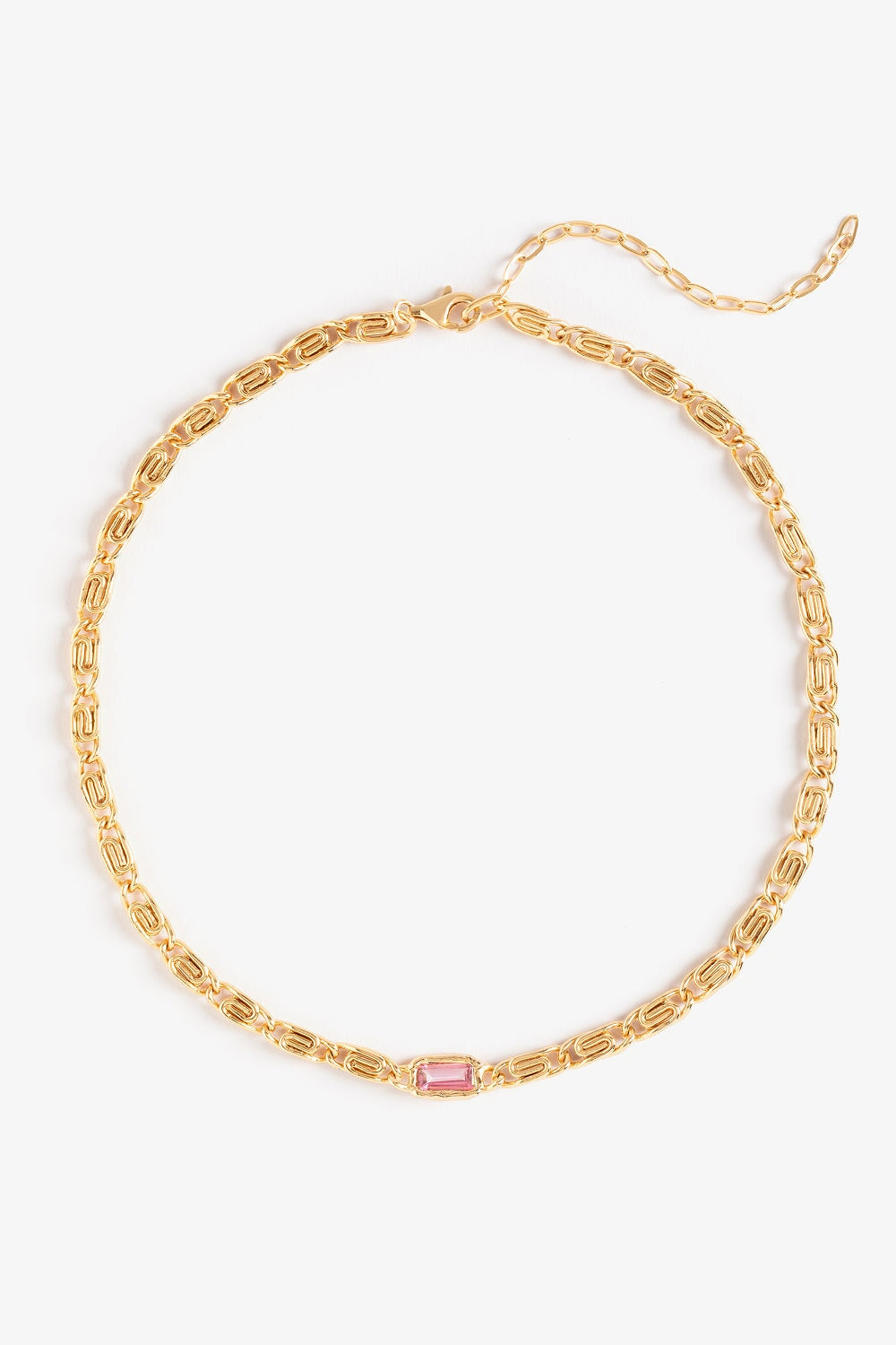 Spiral Pink Topaz Necklace