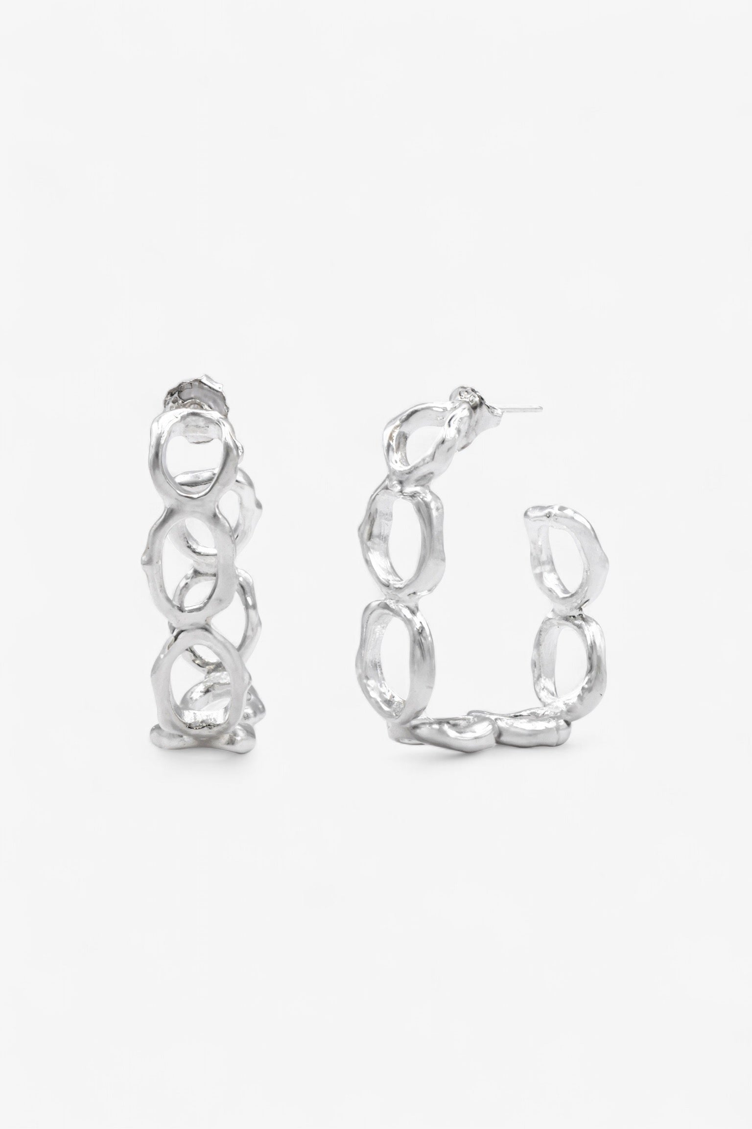 Pulpo Hoops in Silver