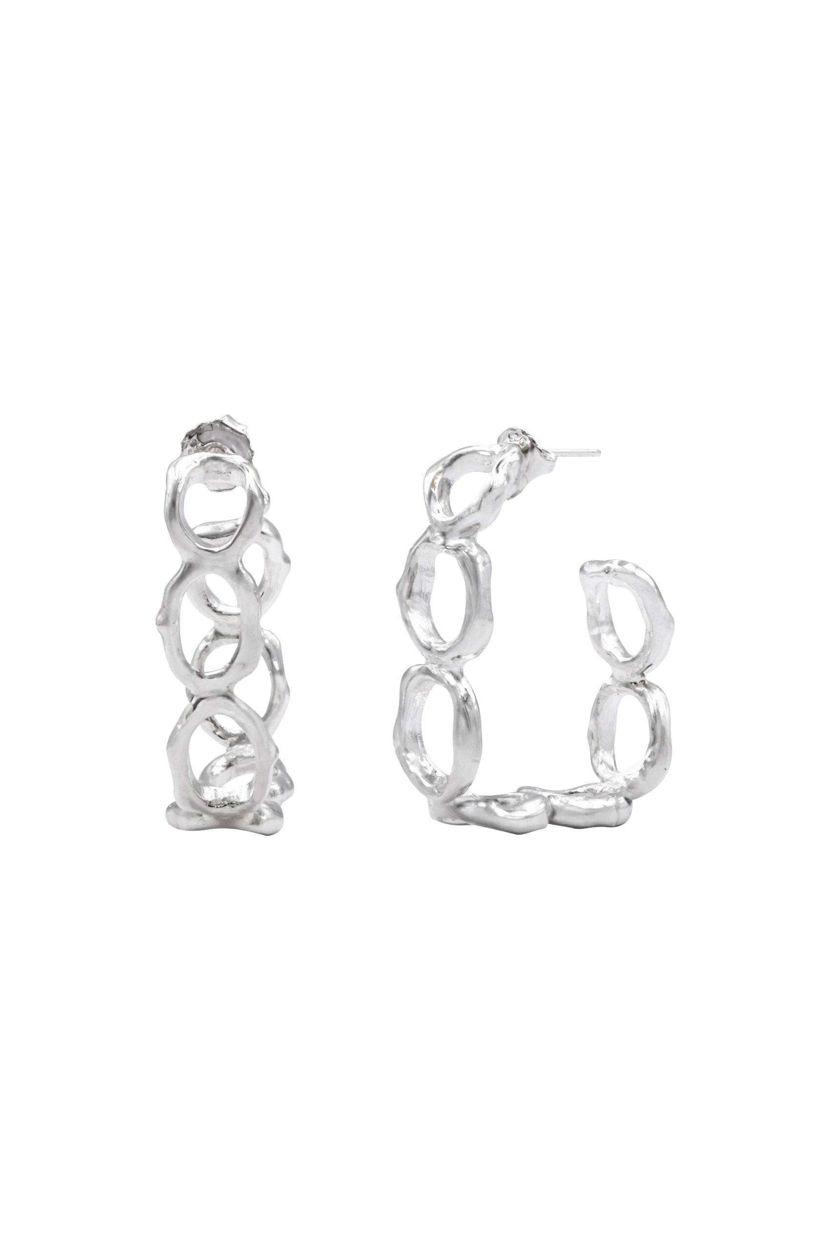 Pulpo Hoops in Silver