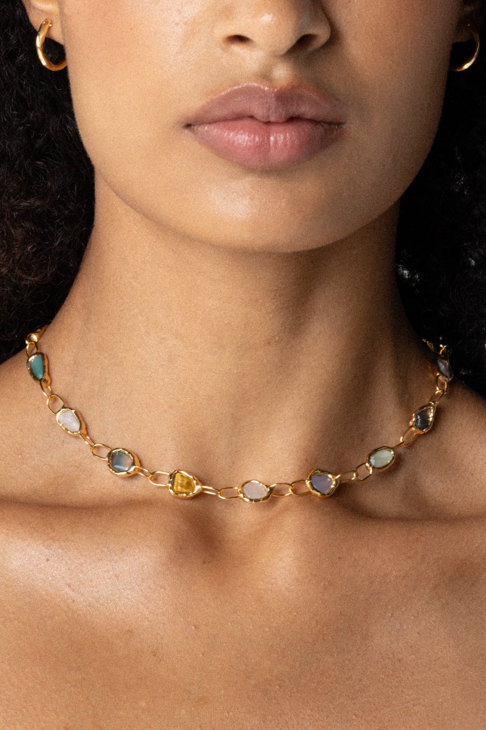 Rainbow Necklace in Gold
