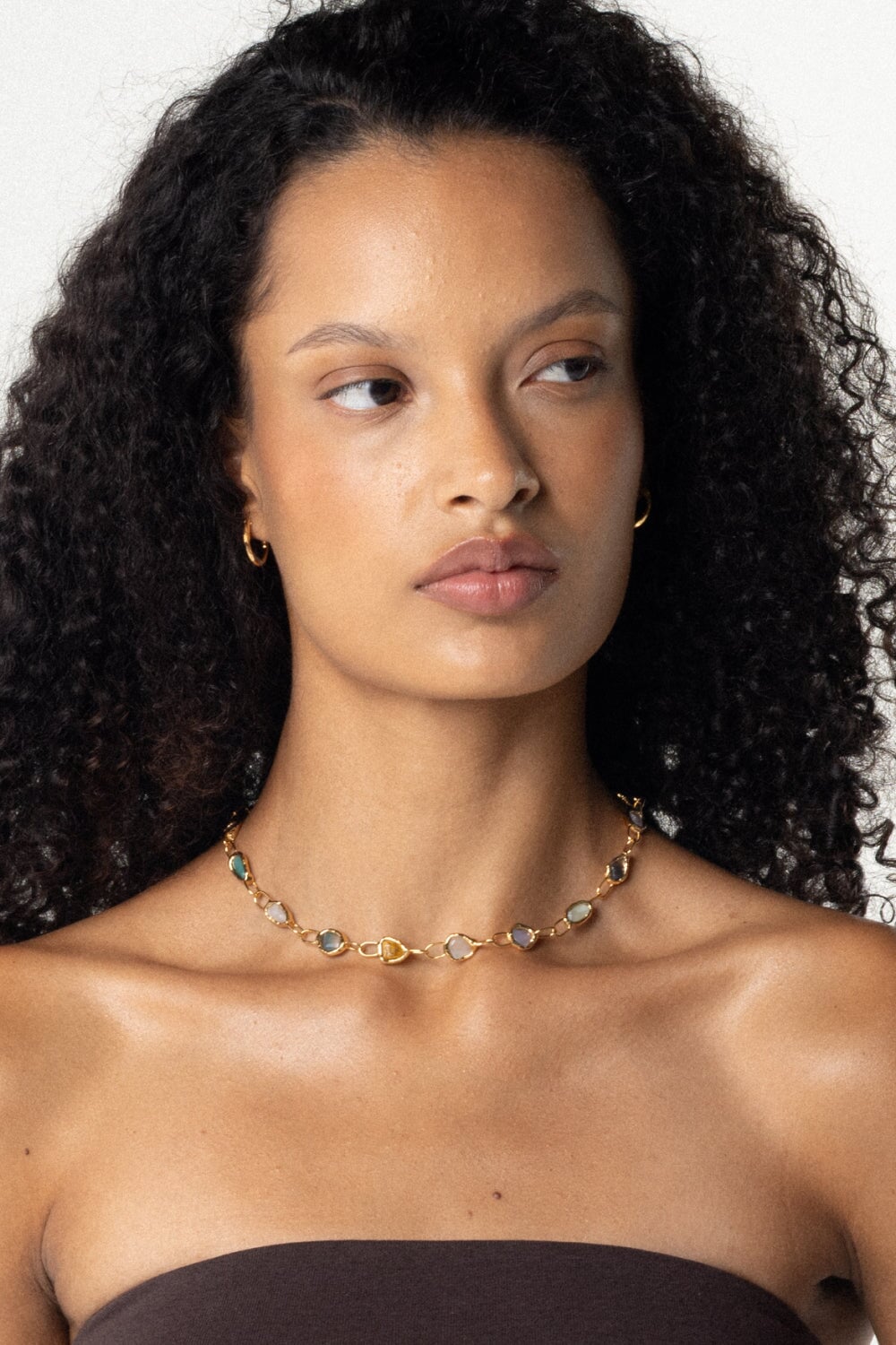 Rainbow Necklace in Gold