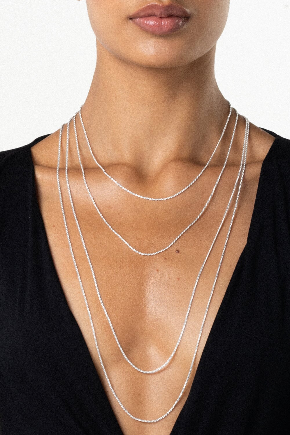 Rope Chain Necklace in Silver