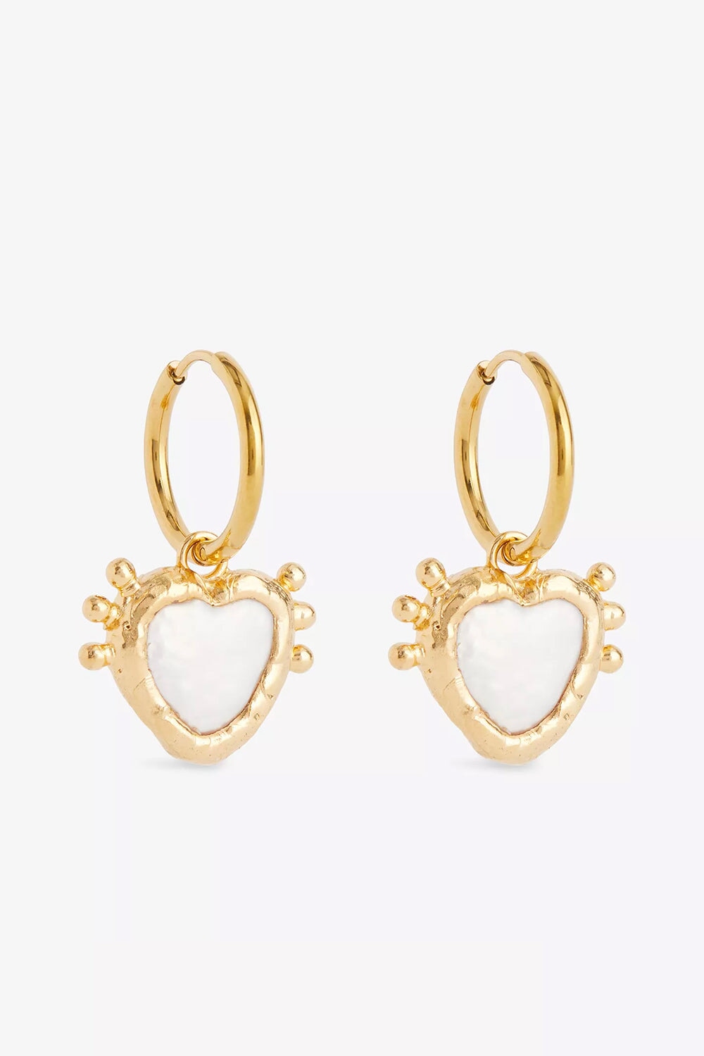 Sacred Heart Pearl Hoops
