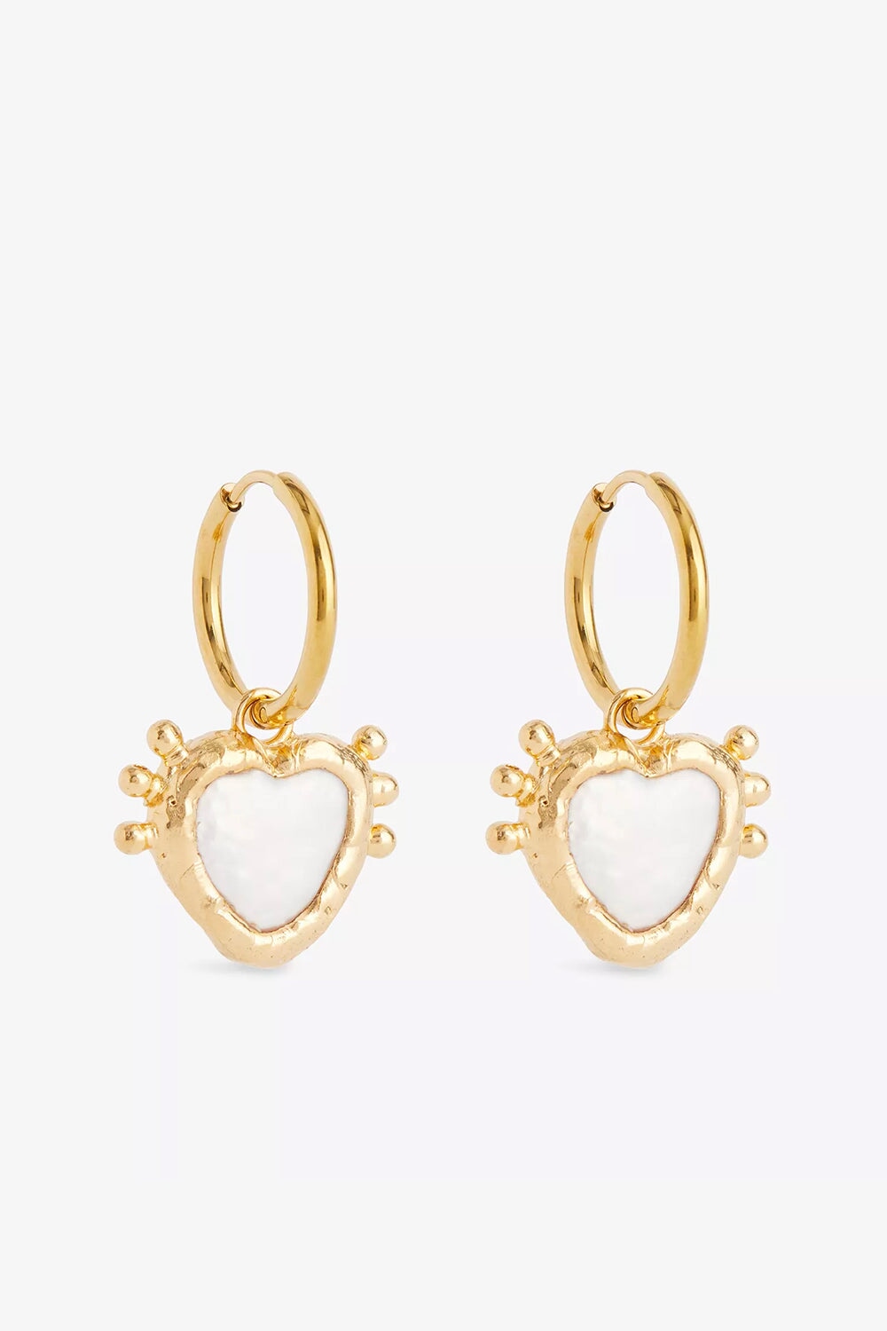 Sacred Heart Pearl Hoops – Tea & Tequila