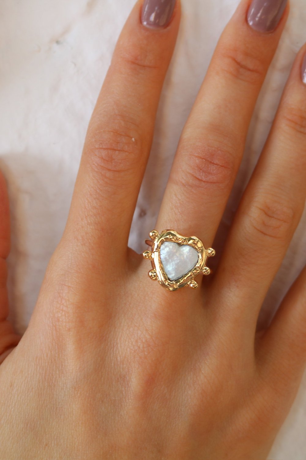 Sacred Heart Pearl Ring