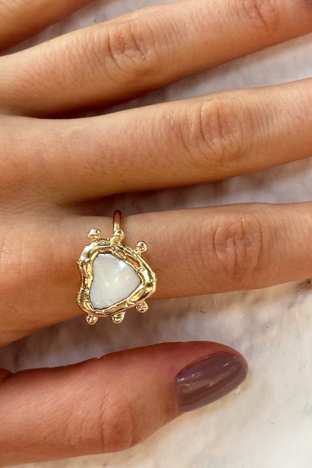 Sacred Heart Pearl Ring