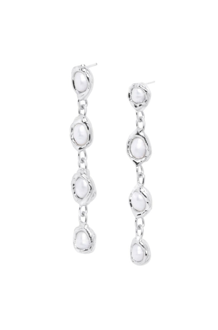 Silver Pearl Drop Earrings