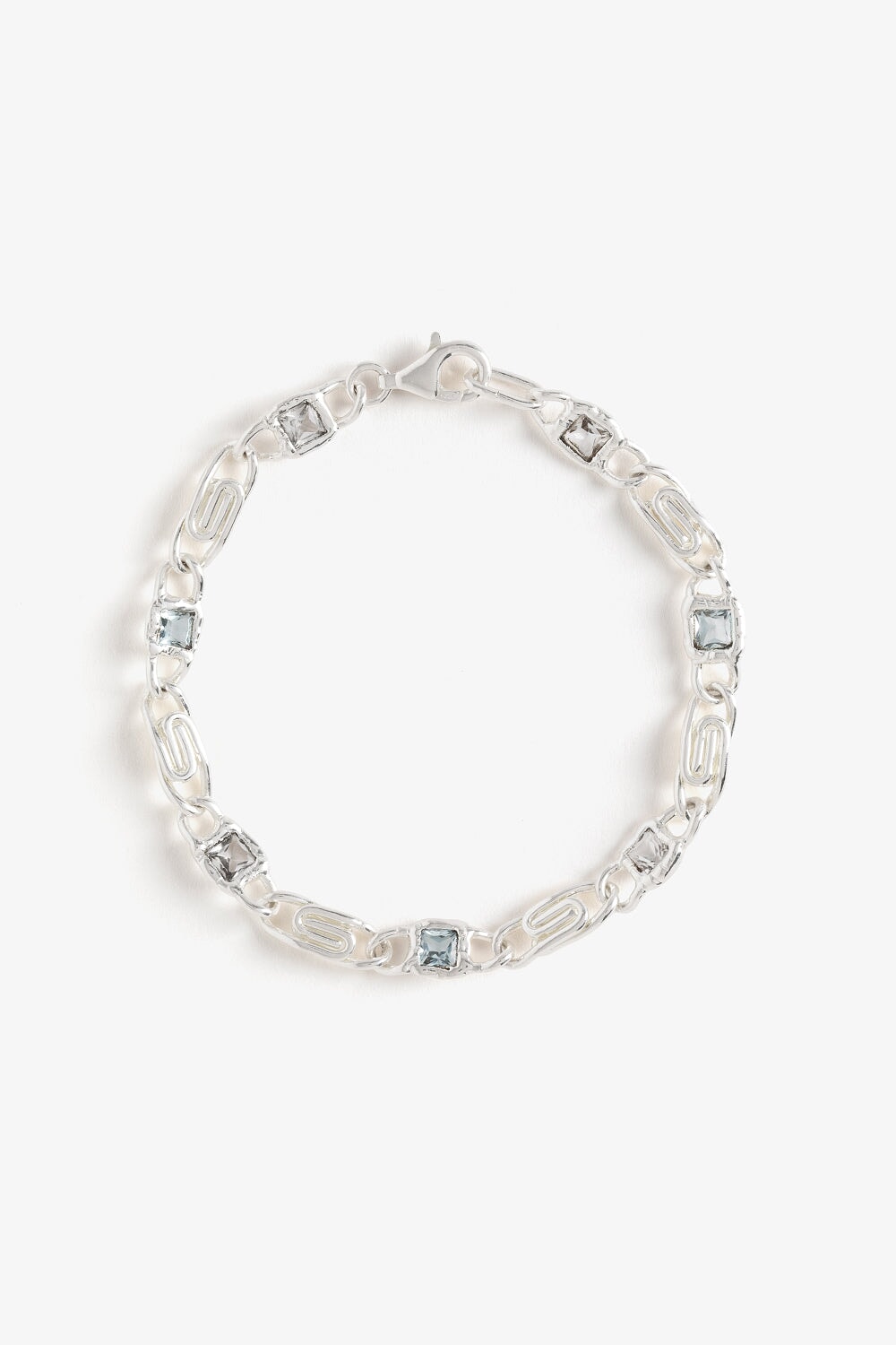 Spiral Bracelet Blue and White Topaz
