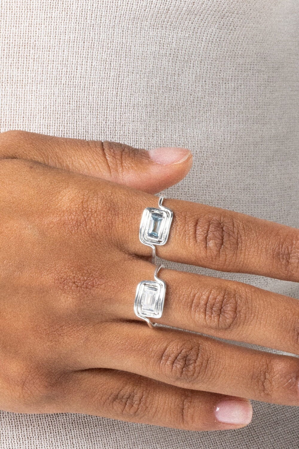 Spiral Ring White Topaz
