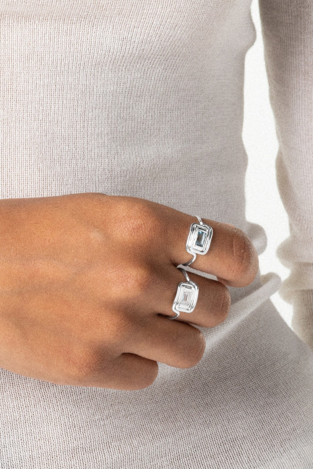 Spiral Ring White Topaz