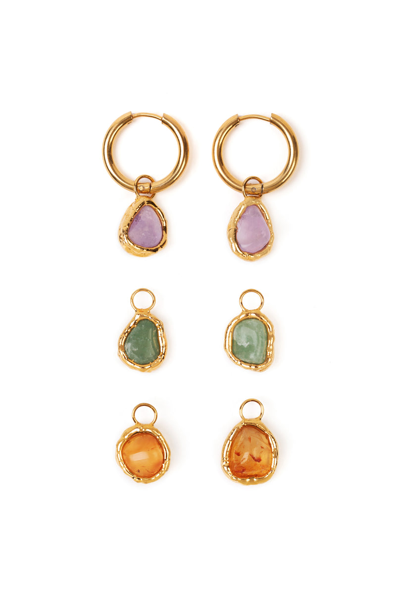 Pitaya Fruit Charm Hoops - Tea & Tequila