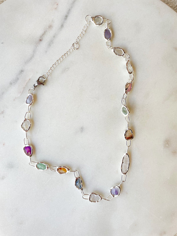 Silver Rainbow Link Chain Necklace - Tea & Tequila