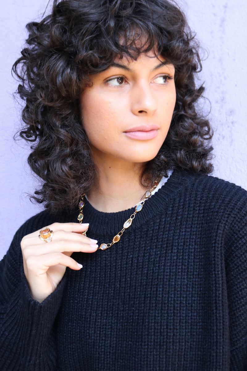 Gold Rainbow Link Chain Necklace - Tea & Tequila