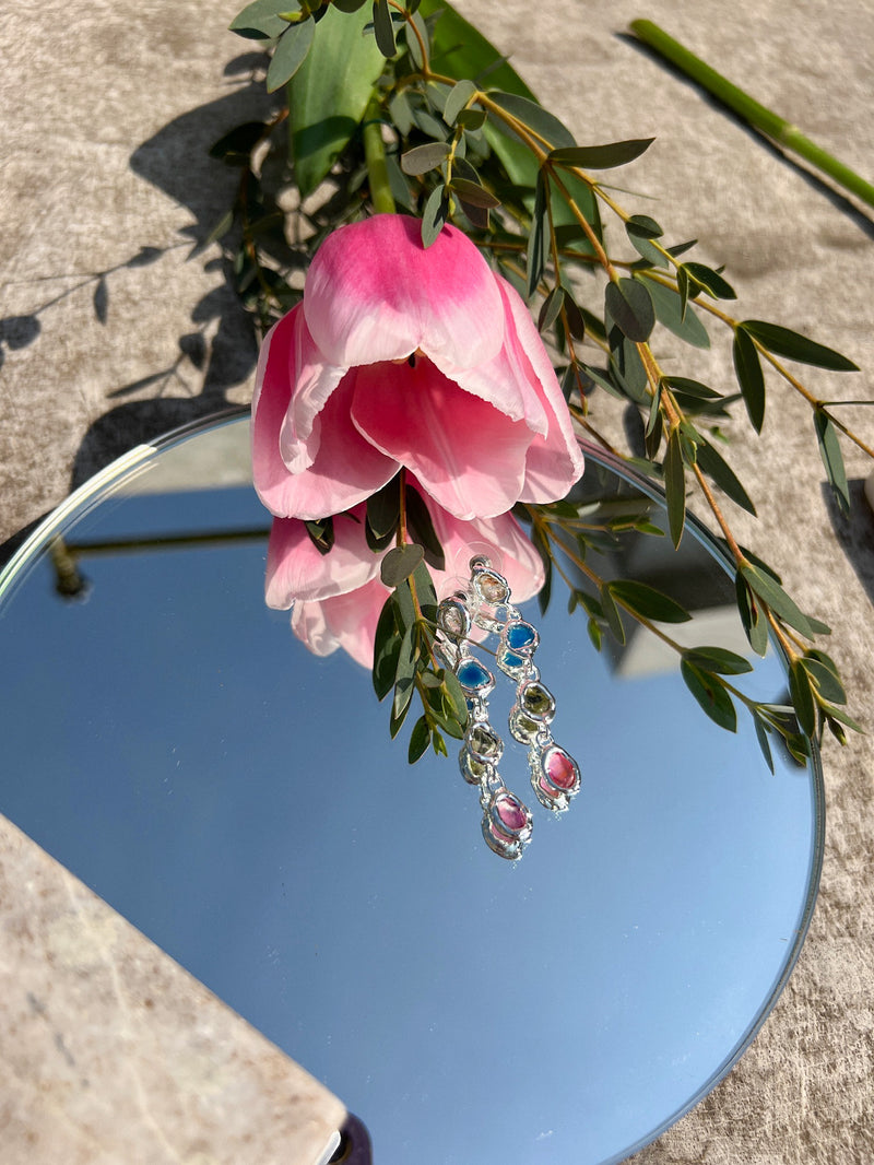 Silver Rainbow Drop Earrings - Tea & Tequila