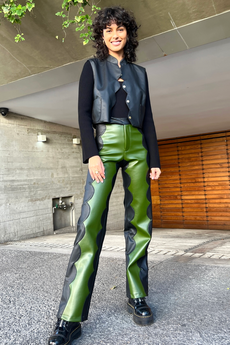 Lucia Cactus Leather Waistcoat - Tea & Tequila