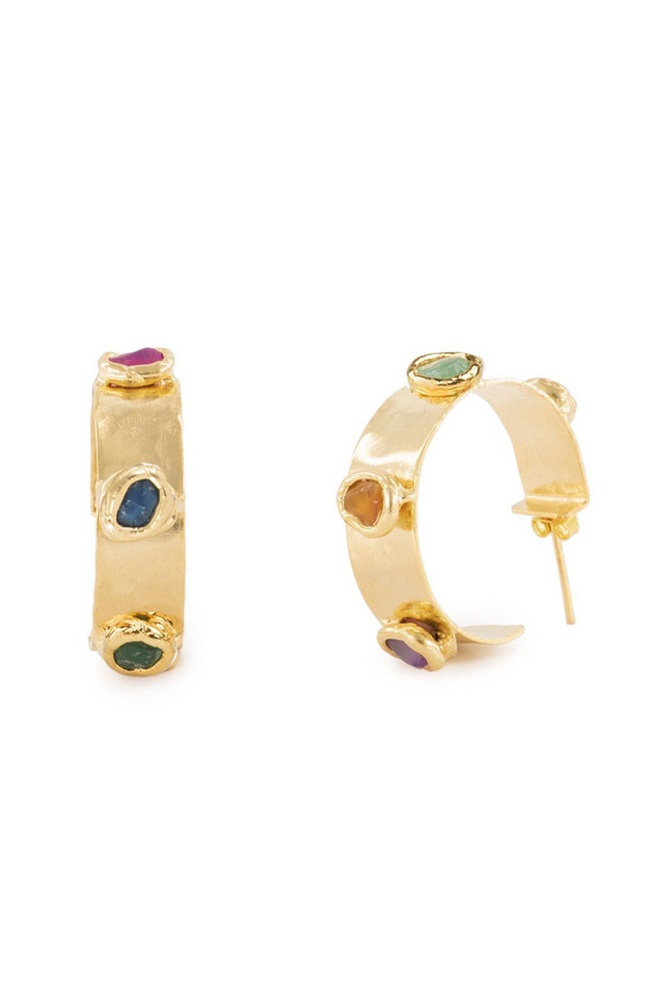 Gemstone Hoops - Tea & Tequila