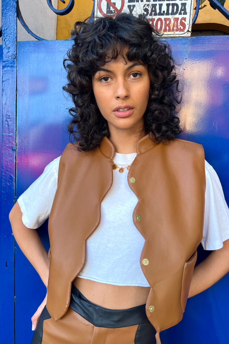 Luella Cactus Leather Waistcoat - Tea & Tequila