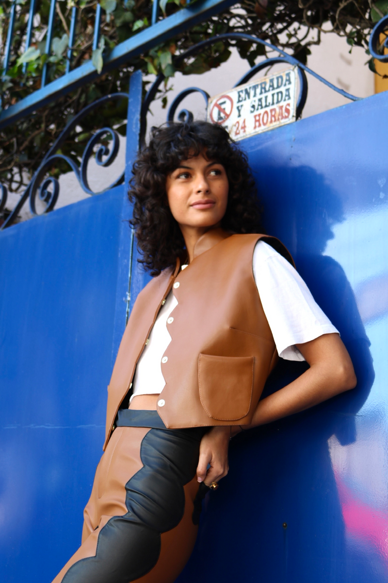 Luella Cactus Leather Waistcoat - Tea & Tequila