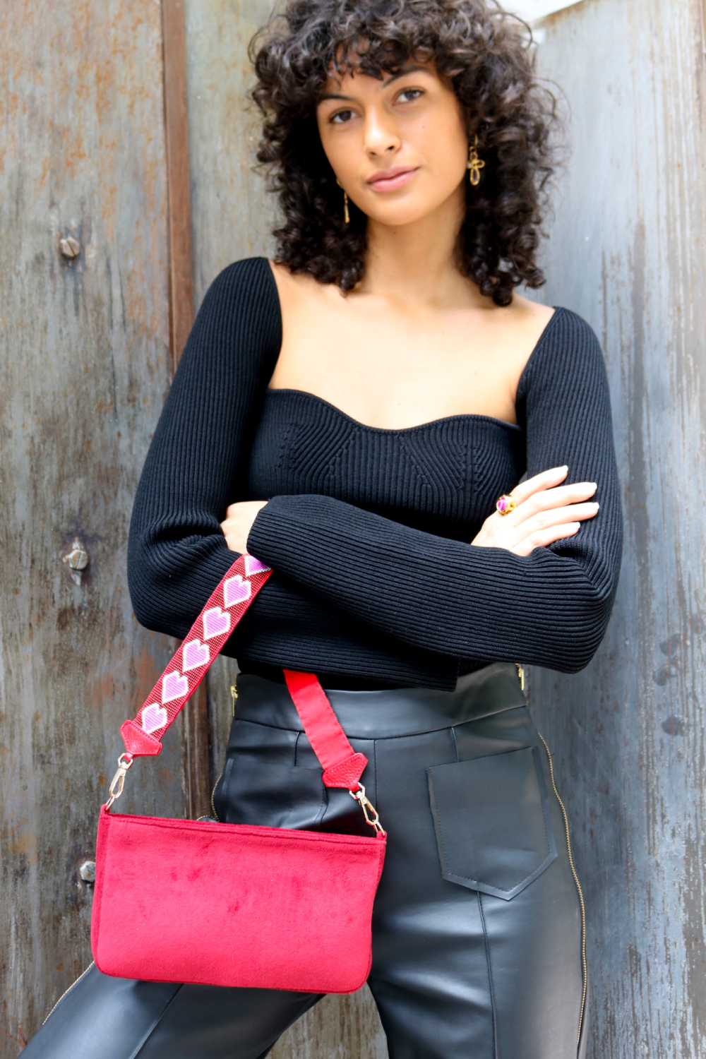 Red Heart Bag in Velvet - Tea & Tequila