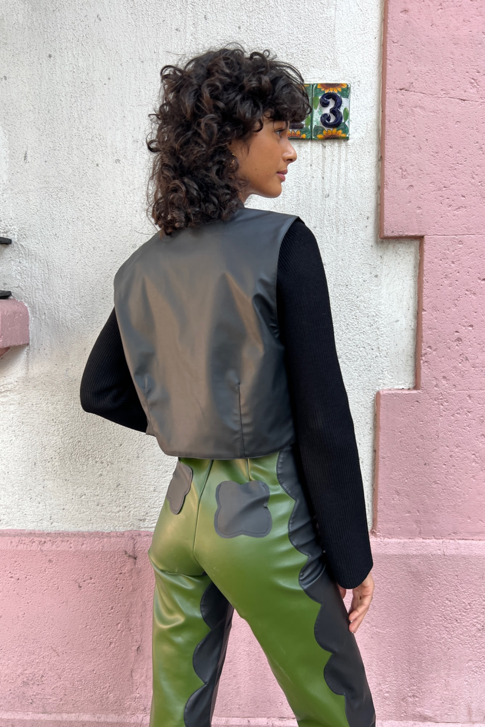 Khaki Scallop Trousers In Cactus - Tea & Tequila