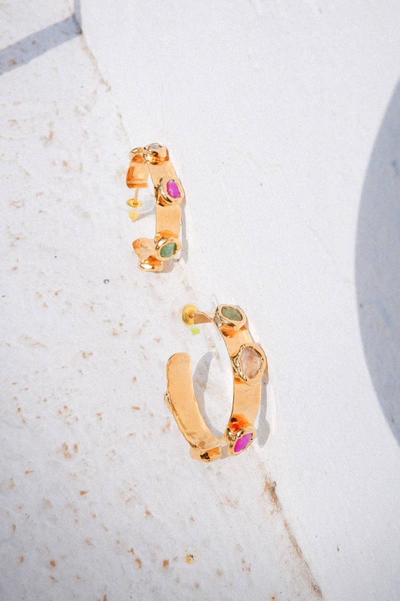 Gemstone Hoops - Tea & Tequila