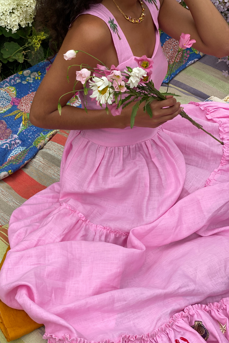 Salsa Dress in Rosita Linen - Tea & Tequila