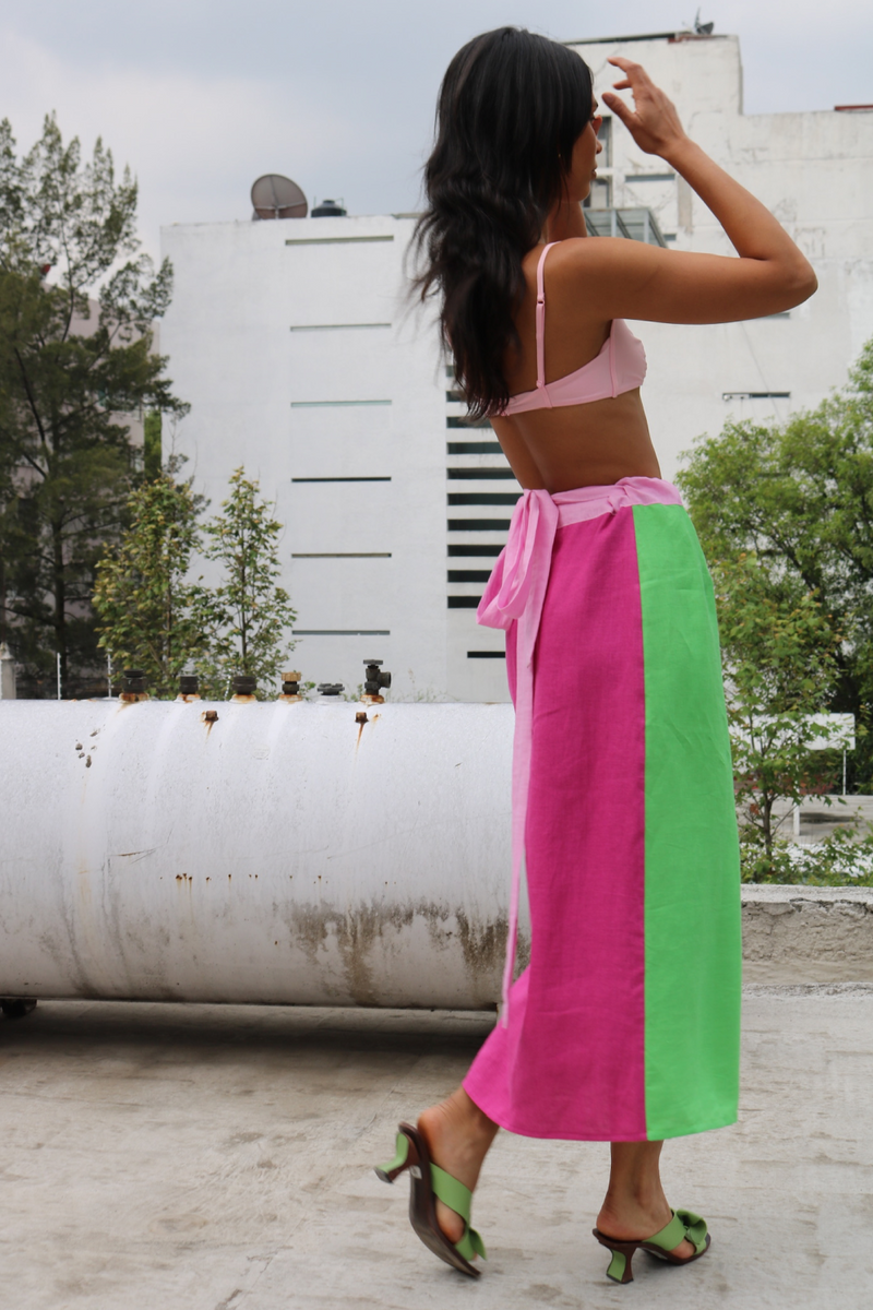 Solana Linen Wrap Skirt - Tea & Tequila