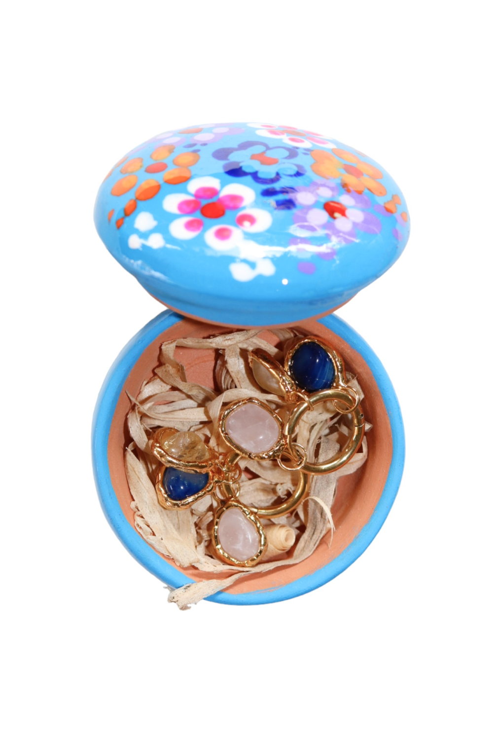 Blue Pitaya Fruit Charm Hoops