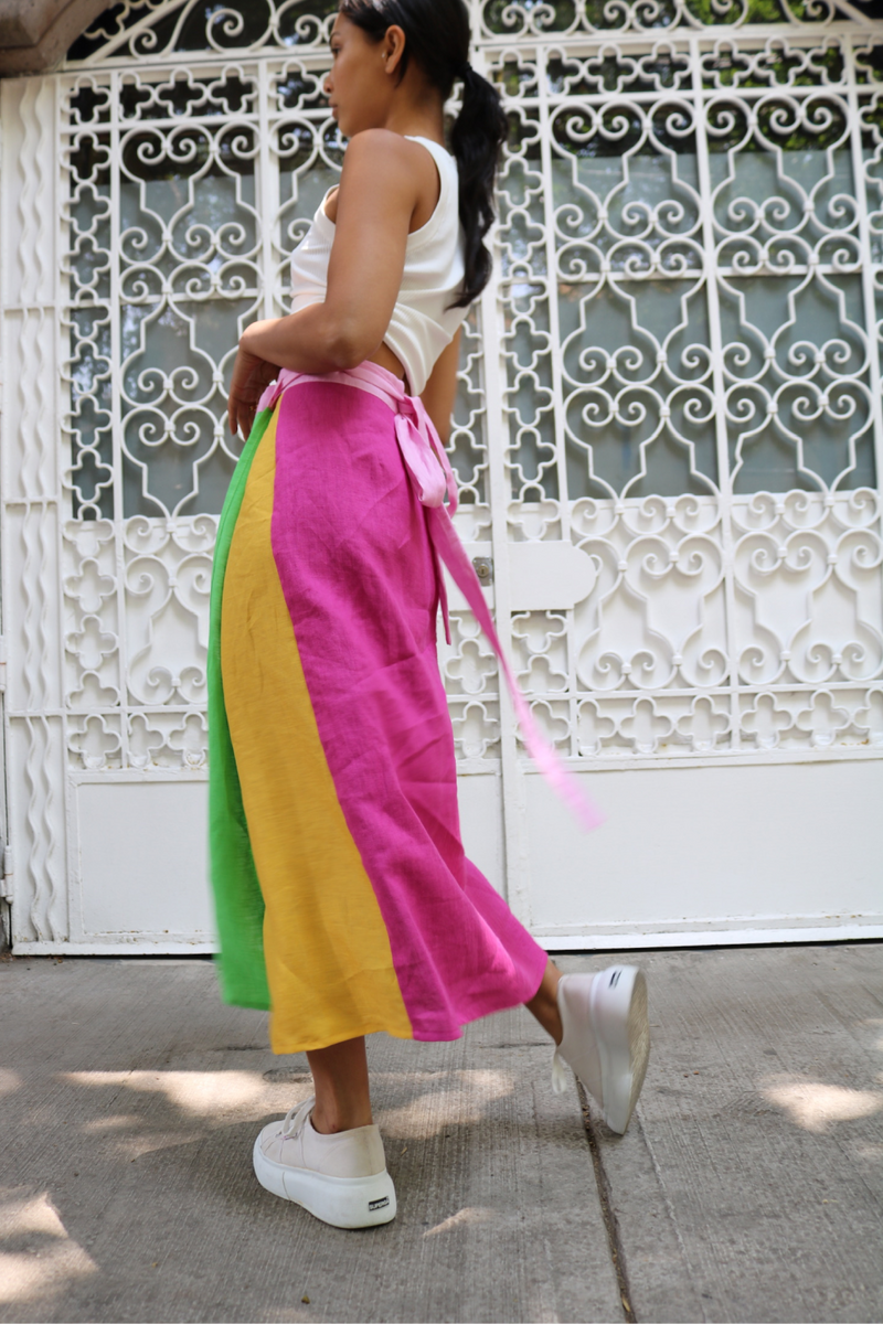 Solana Linen Wrap Skirt - Tea & Tequila