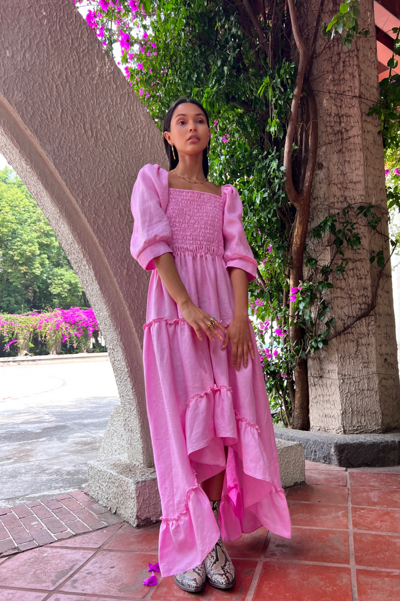 Frida Dress in Rosita Linen - Tea & Tequila