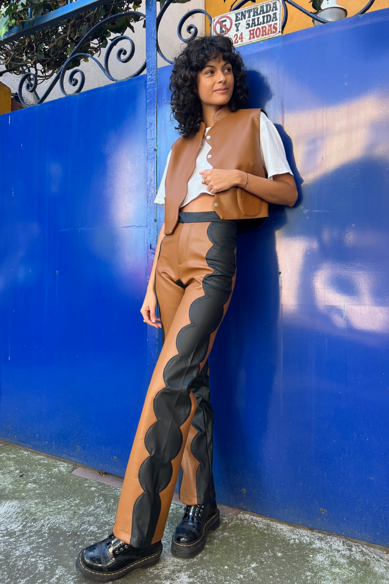 Dulce Scallop Trousers In Cactus - Tea & Tequila