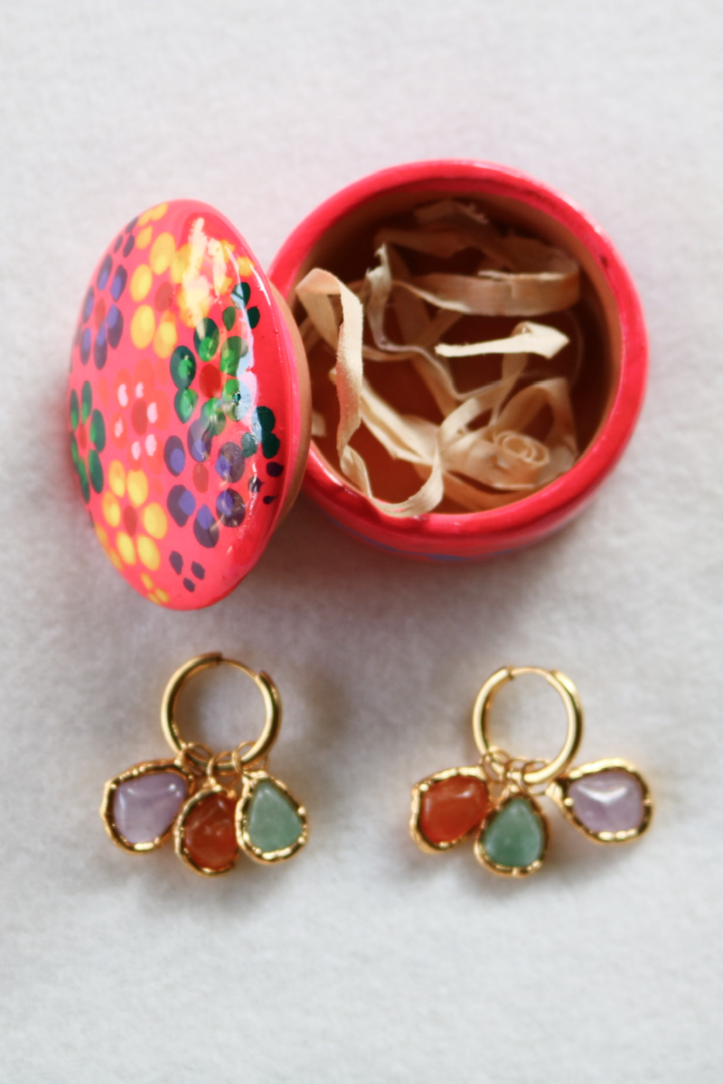 Pitaya Fruit Charm Hoops - Tea & Tequila