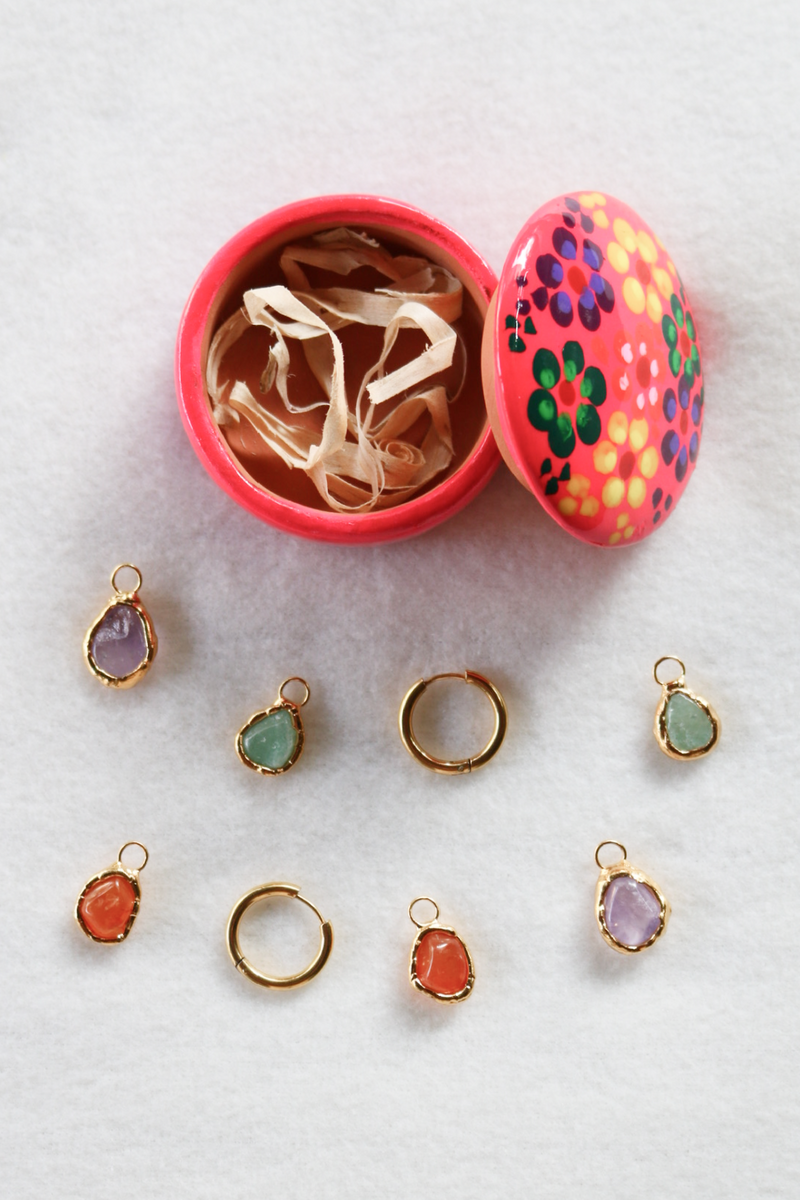 Pitaya Fruit Charm Hoops - Tea & Tequila