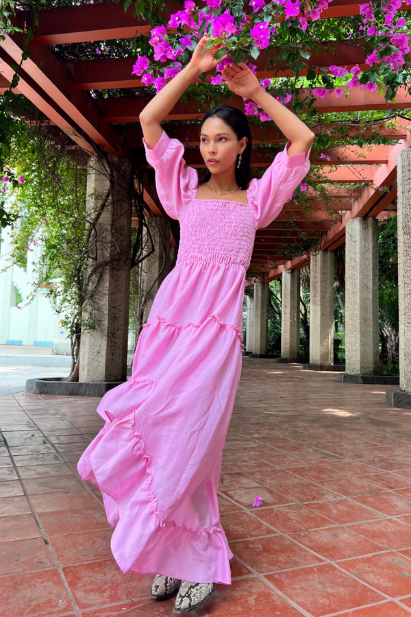 Frida Dress in Rosita Linen - Tea & Tequila