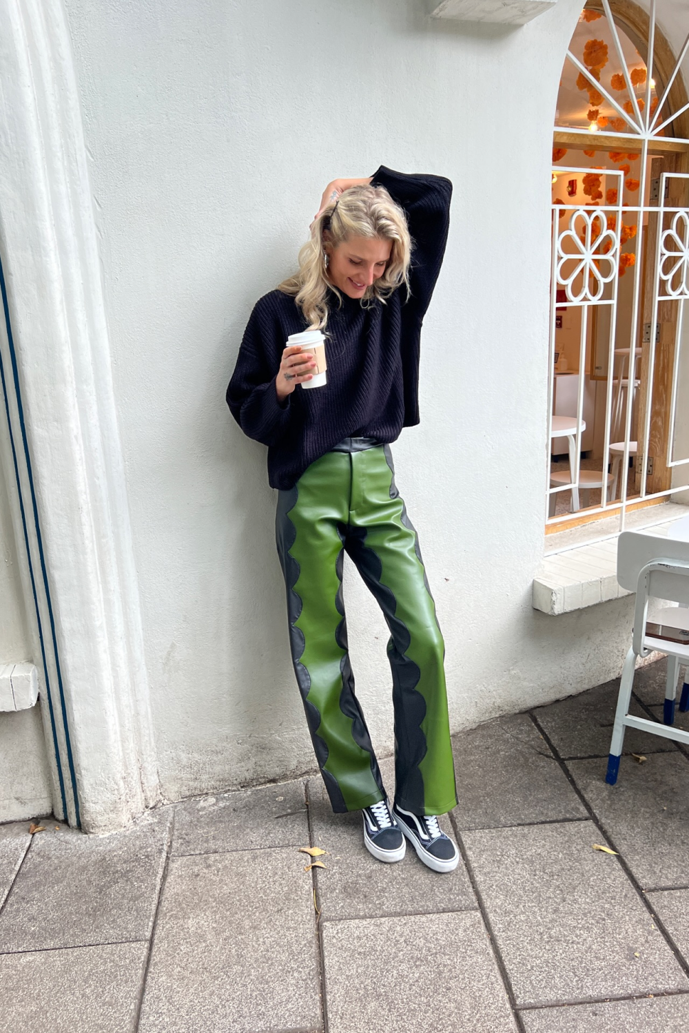 Khaki Scallop Trousers In Cactus - Tea & Tequila