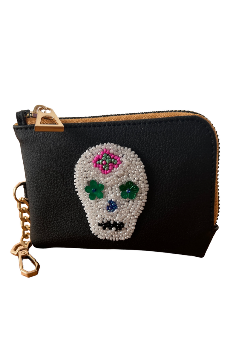 Black leather discount skull purse