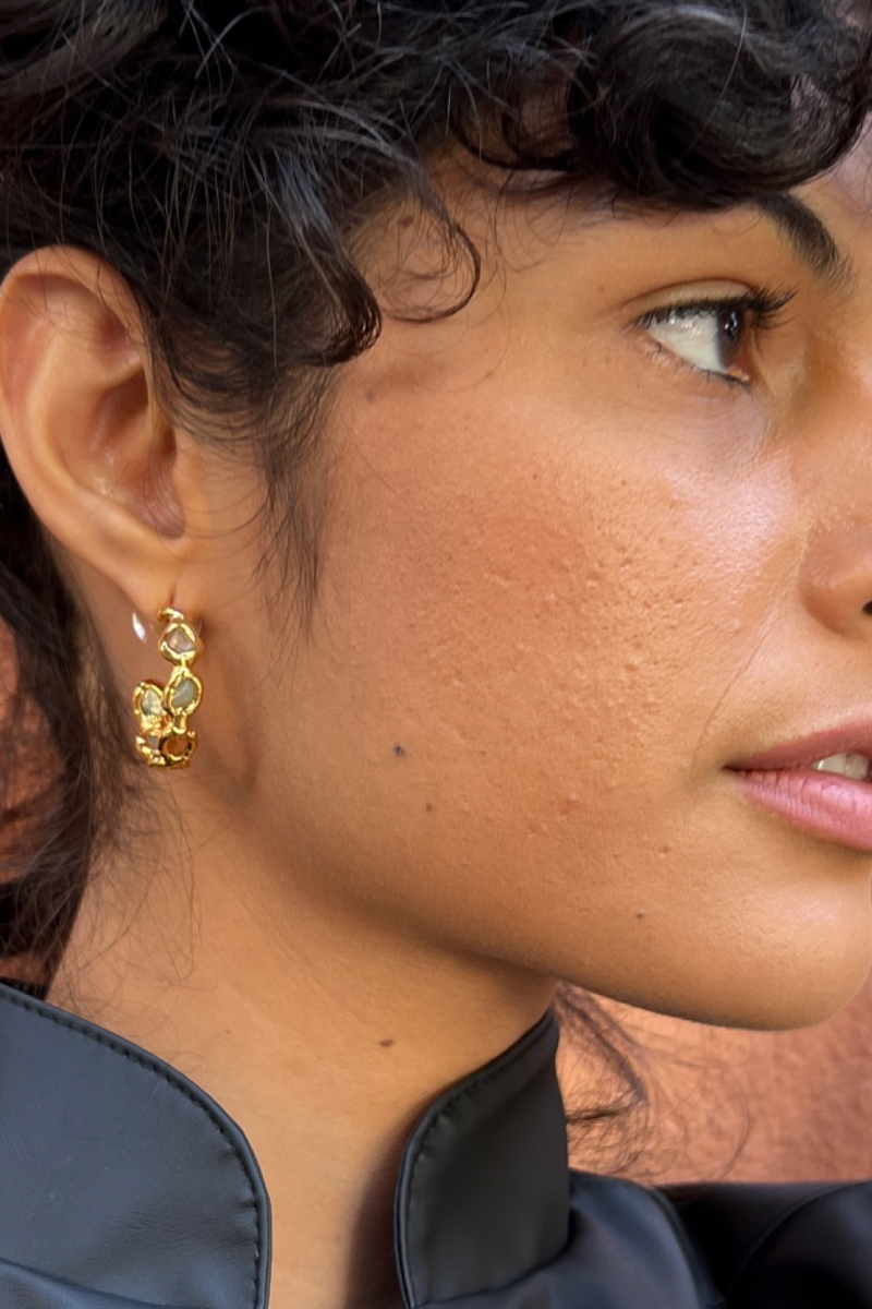 Rainbow Gemstone Hoops - Tea & Tequila