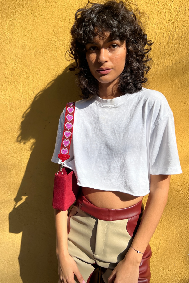 Red Heart Bag in Velvet - Tea & Tequila