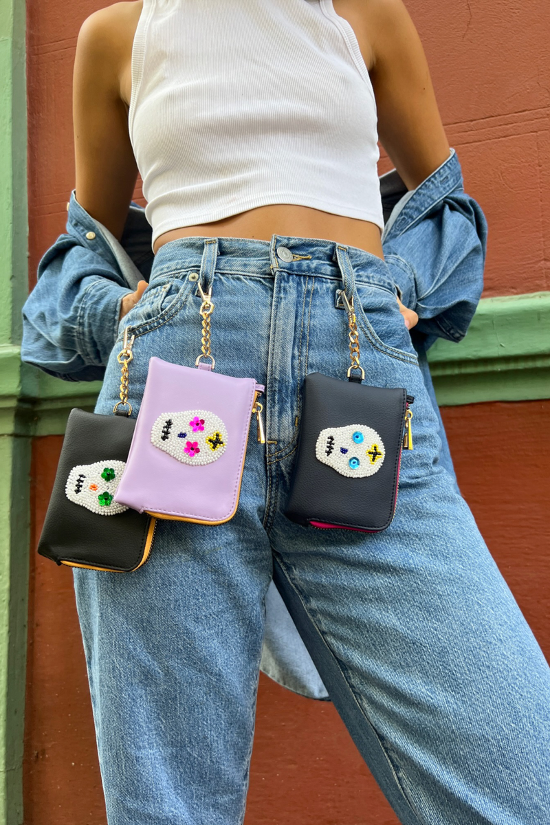 Black Sugar Skull Purse in Cactus - Tea & Tequila