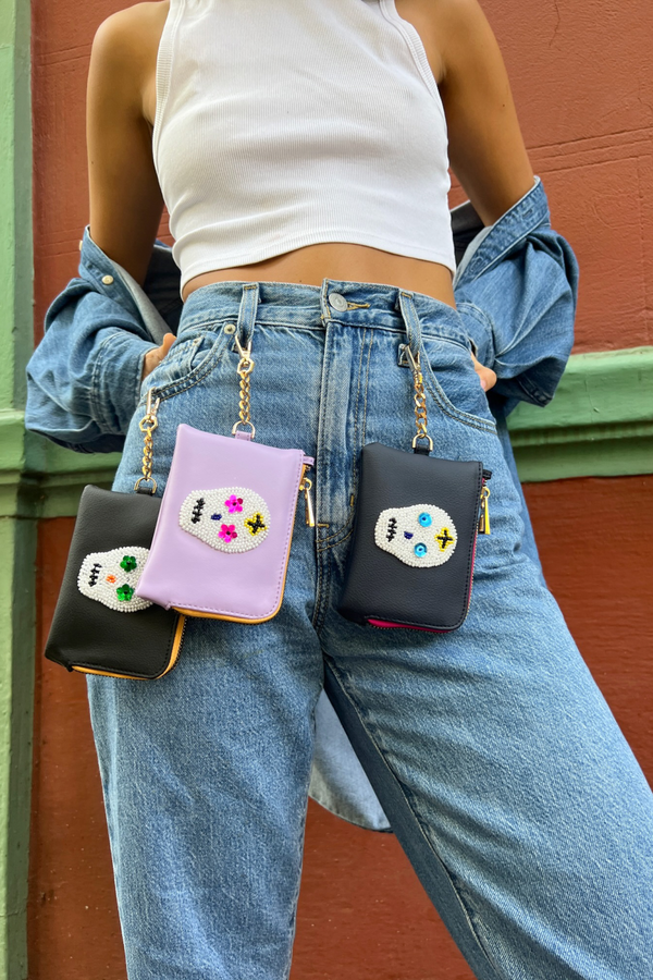 Marino Sugar Skull Purse in Cactus - Tea & Tequila