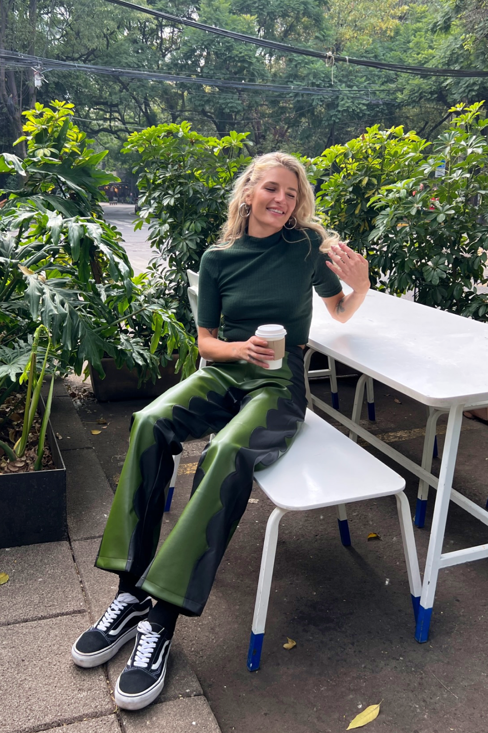 Khaki Scallop Trousers In Cactus - Tea & Tequila