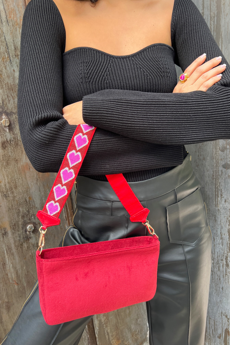 Red sales heart handbag