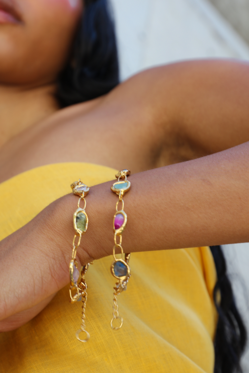 Gold Rainbow Link Chain Bracelet - Tea & Tequila