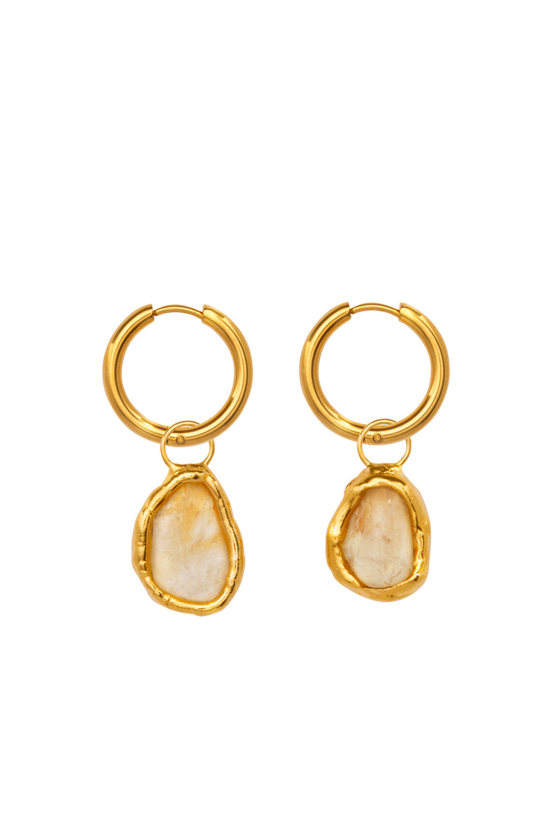 Citrine Hoops - Tea & Tequila